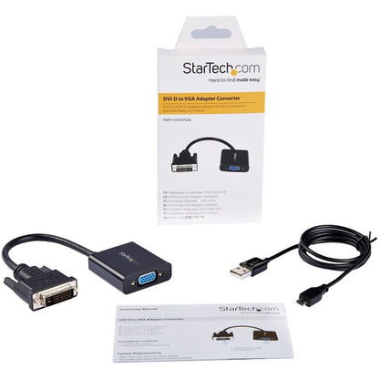 StarTech.com DVI-D to VGA Active Adapter Converter Cable - 1080p