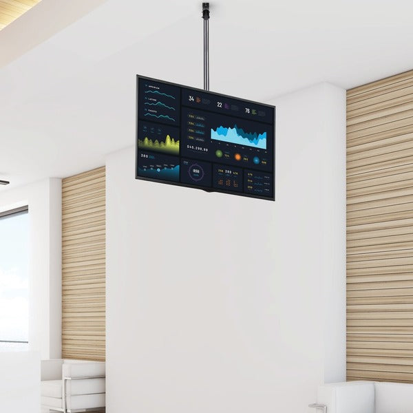 StarTech.com Ceiling TV Mount - 3.5' to 5' Pole - 32 to 75" TVs with a weight capacity of up to 110 lb. (50 kg) - Telescopic pole can extend from 42" to 61" (1060 to 1560 mm) - Ceiling mount swivels +60 /-60 degrees to adjust to your ceiling - Swivel t...