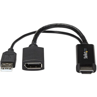 StarTech.com HDMI to DisplayPort Adapter - 4K 30Hz - HDMI to DisplayPort Converter - Compact HDMI to DP Adapter - USB-Powered