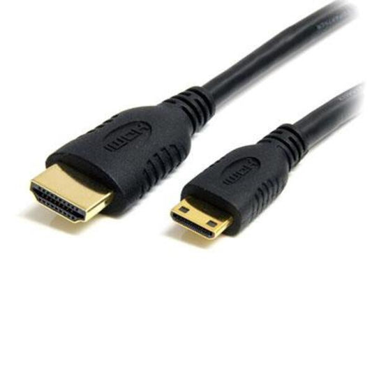 StarTech.com 6ft Mini HDMI to HDMI Cable with Ethernet, 4K 30Hz High Speed Mini HDMI 1.4 (Type-C) Device to HDMI Adapter Cable/Cord, M/M