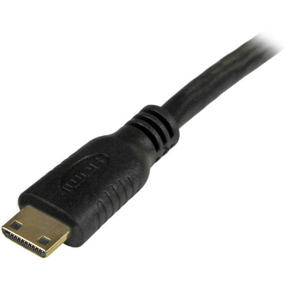 StarTech.com 6ft Mini HDMI to HDMI Cable with Ethernet, 4K 30Hz High Speed Mini HDMI 1.4 (Type-C) Device to HDMI Adapter Cable/Cord, M/M