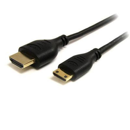 StarTech.com 6ft Mini HDMI to HDMI Cable with Ethernet, 4K 30Hz High Speed Slim Mini HDMI 1.4 (Type-C) Device to HDMI Adapter Cable/Cord