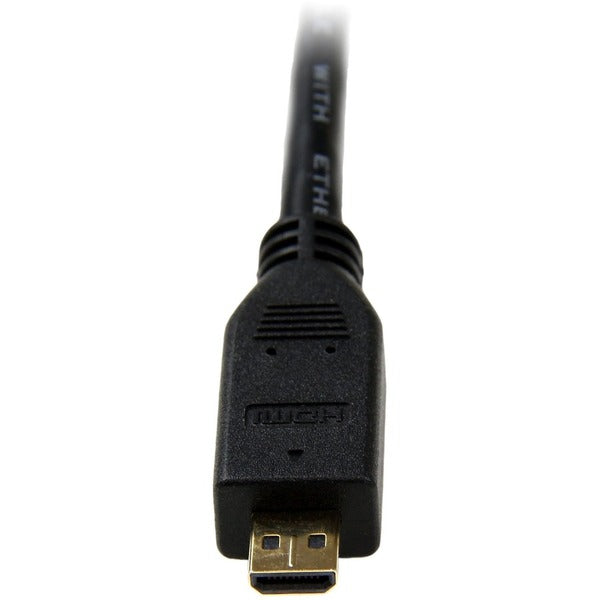 StarTech.com 3ft Micro HDMI to HDMI Cable with Ethernet, 4K High Speed Micro HDMI Type-D Device to HDMI Monitor Adapter/Converter Cord