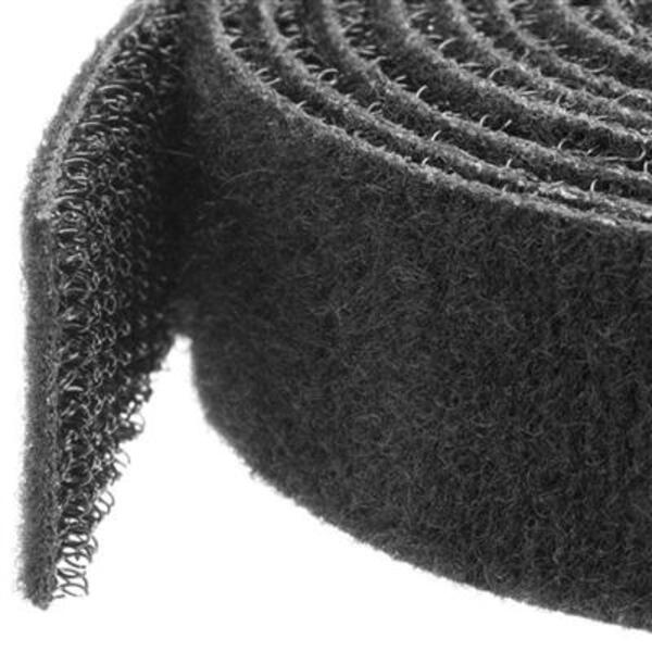 StarTech.com Hook-and-Loop Cable Management Tie - 100 ft. Bulk Roll - Black - Cut-to-Size Cable Wrap / Straps