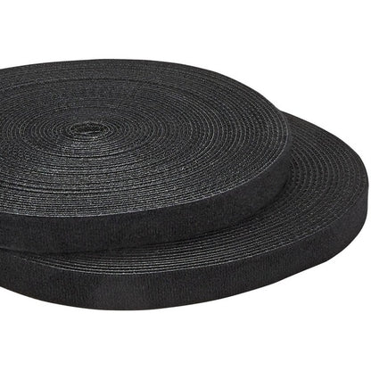 StarTech.com Hook-and-Loop Cable Management Tie - 100 ft. Bulk Roll - Black - Cut-to-Size Cable Wrap / Straps