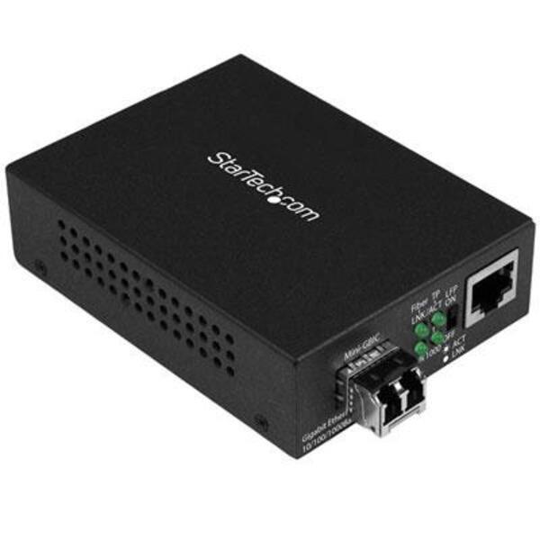 StarTech.com Gigabit Ethernet Fiber Media Converter - Compact - 850nm MM LC - 550m - With MM SFP Transceiver