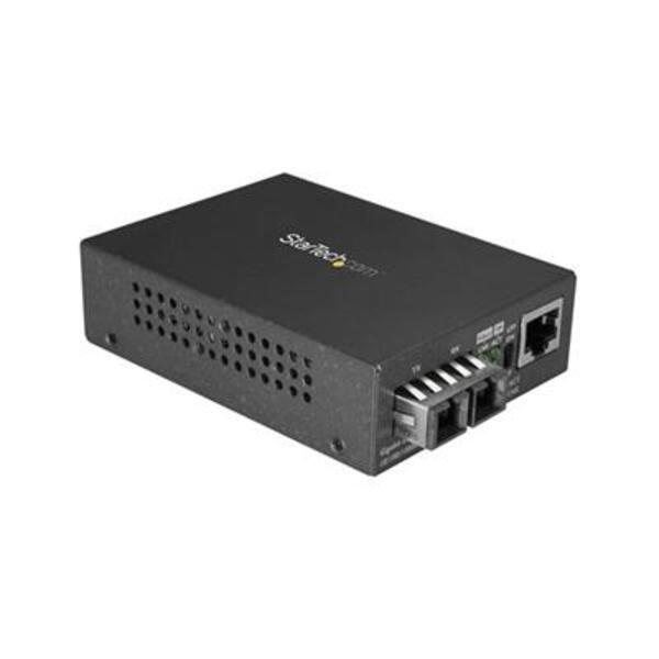 StarTech.com Multimode SC Fiber Ethernet Media Converter - 1000BASE-SX Gigabit Fiber Optic to Copper Bridge - 10/100/1000 Network - 550m