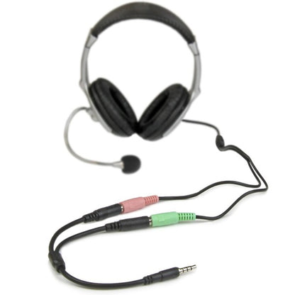 StarTech.com Headset adapter for headsets with separate headphone / microphone plugs - 3.5mm 4 position to 2x 3 position 3.5mm M/F