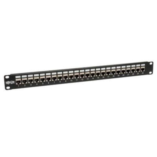 Tripp Lite 24-Port Shielded Cat6 Patch Panel Feed Through Rackmount RJ45 1URM TAA