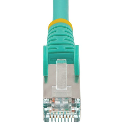 StarTech.com 25ft CAT6a Ethernet Cable, Aqua Low Smoke Zero Halogen (LSZH) 10 GbE 100W PoE S/FTP Snagless RJ-45 Network Patch Cord