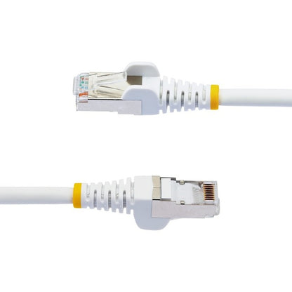 StarTech.com 10ft CAT6a Ethernet Cable, White Low Smoke Zero Halogen (LSZH) 10 GbE 100W PoE S/FTP Snagless RJ-45 Network Patch Cord