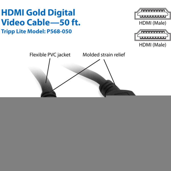 Tripp Lite 50ft Standard Speed HDMI Cable Digital Video with Audio 1080p M/M 50'