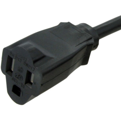 StarTech.com Power Extension Cable - 125V AC - 15A - 6ft - Black