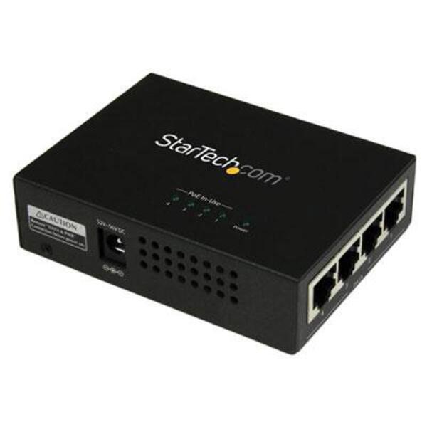 StarTech.com 4 Port Gigabit Midspan - PoE+ Injector - 802.3at and 802.3af