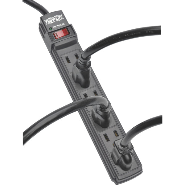 Tripp Lite Power Strip 6 Outlet NEMA 5-15R AC 6 ' Cord 5-15P Black Housing