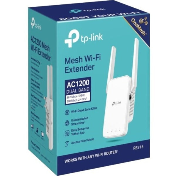 TP-Link RE315 - Dual Band IEEE 802.11ac 1.17 Gbit/s Wireless Range Extender