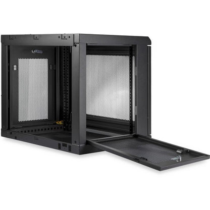 StarTech.com 2 Post 9U 19" Wall Mount Network Cabinet Adjustable 6-15"- Locking Vented IT Equipment/Switch Rack Enclosure /Shelf/Hook&amp;Loop