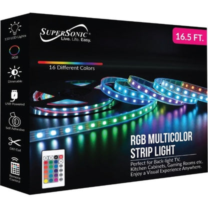 Supersonic 16.5 Ft. Rgb Multicolored Strip Lights