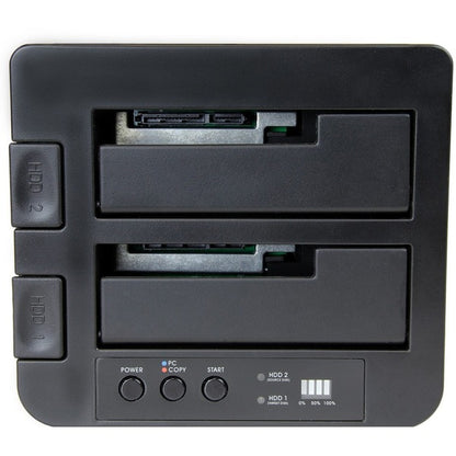 StarTech.com Standalone Hard Drive Duplicator, Dual Bay HDD/SSD Cloner/Copier, USB 3.1 to SATA III HDD/SSD Docking Station, Disk Cloner