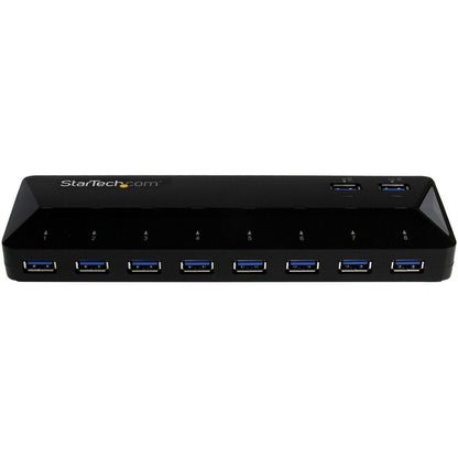 StarTech.com 10-Port USB 3.0 Hub with Charge and Sync Ports - 2 x 1.5A Ports - Desktop USB Hub and Fast-Charging Station