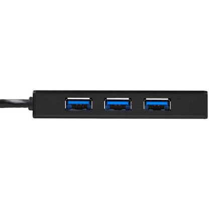 StarTech.com 3 Port Portable USB 3.0 Hub with Gigabit Ethernet Adapter NIC - Aluminum w/ Cable