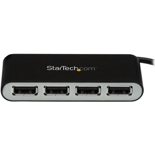 StarTech.com 4 Port USB Hub - 4 x USB 2.0 port - Bus Powered - USB Adapter - USB Splitter - Multi Port USB Hub - USB 2.0 Hub