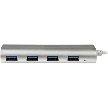 StarTech.com 4 Port Portable USB 3.0 Hub with Built-in Cable - Aluminum and Compact USB Hub