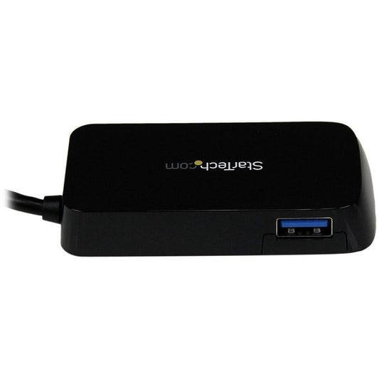 StarTech.com Portable 4 Port SuperSpeed Mini USB 3.0 Hub - Black