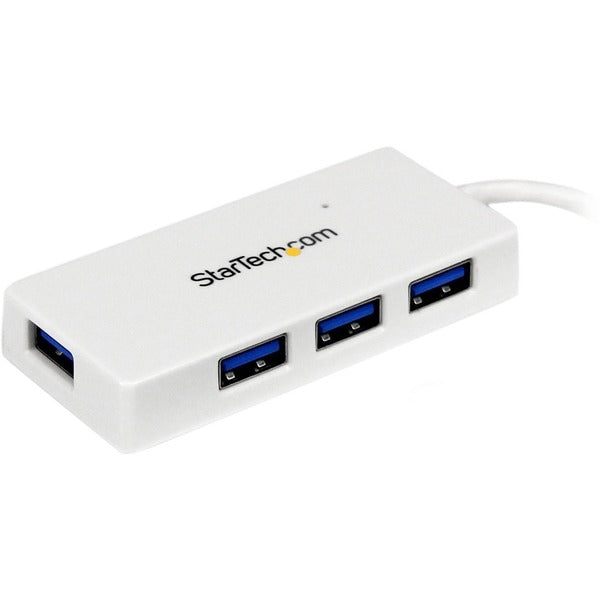 StarTech.com Portable 4 Port SuperSpeed Mini USB 3.0 Hub - White