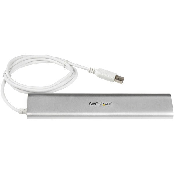 StarTech.com 7 Port Compact USB 3.0 Hub with Built-in Cable - Aluminum USB Hub - Silver