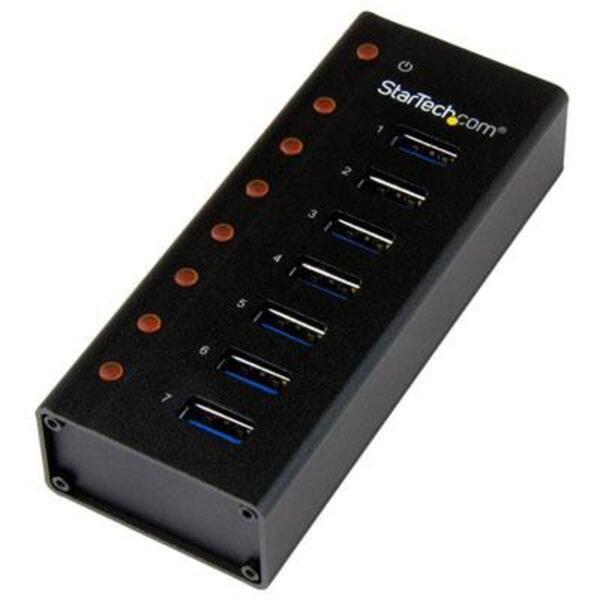 StarTech.com 7 Port USB 3.0 Hub - Desktop or Wall-mountable Metal Enclosure