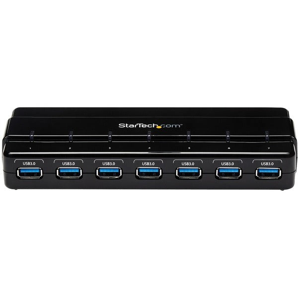 StarTech.com 7 Port SuperSpeed USB 3.0 Hub - Desktop USB Hub with Power Adapter - Black