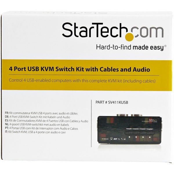 StarTech.com StarTech.com SV411KUSB - KVM / audio switch - USB - 4 ports - 1 local user