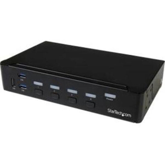 StarTech.com 4-Port DisplayPort KVM Switch - DP KVM Switch with Built-in USB 3.0 Hub for Peripherals - 4K 30 Hz