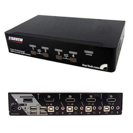 StarTech.com 4 Port USB DisplayPort KVM Switch with Audio