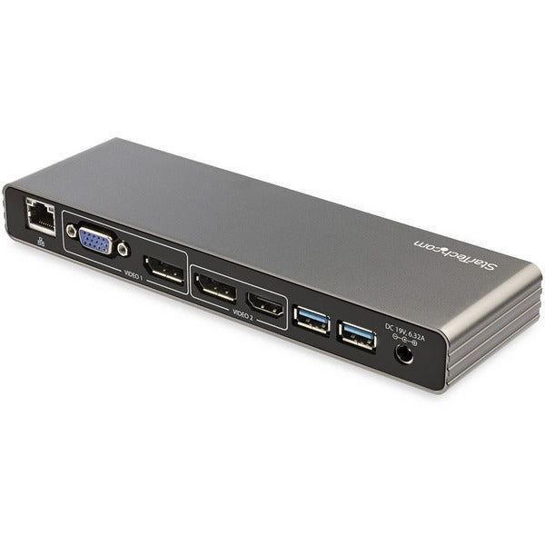 StarTech.com Thunderbolt 3 Dock - Dual 4K 60Hz Monitor TB3 Docking Station with DisplayPort, HDMI &amp; 1080p VGA - 85W Power Delivery