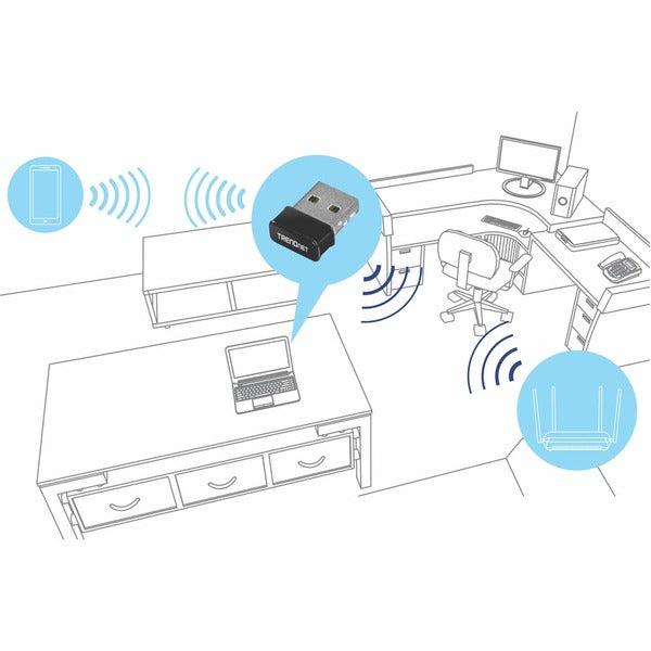 TRENDnet Micro N150 Wireless &amp; Bluetooth 4.0 USB Adapter, Class 1, N150, Up to 150Mbps WiFi N, TBW-108UB