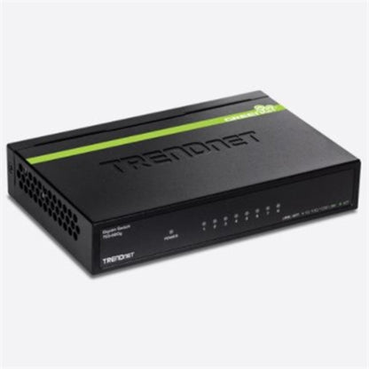 TRENDnet 8-Port Unmanaged Gigabit GREENnet Desktop Metal Switch, Fanless, 16Gbps Switching Capacity, Plug &amp; Play, Network Ethernet Switch, Lifetime Protection, Black, TEG-S80G