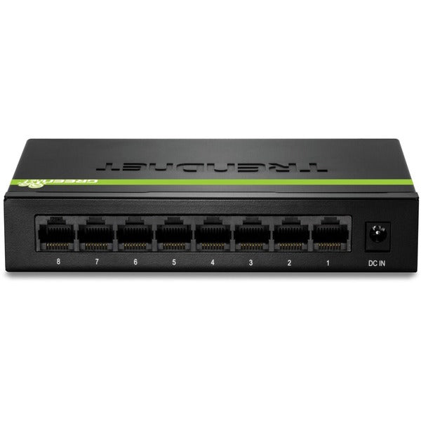 TRENDnet 8-Port Unmanaged Gigabit GREENnet Desktop Metal Switch, Fanless, 16Gbps Switching Capacity, Plug &amp; Play, Network Ethernet Switch, Lifetime Protection, Black, TEG-S80G