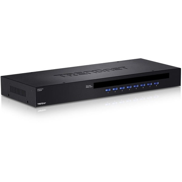 TRENDnet 8-Port USB/PS2 Rack Mount KVM Switch, TK-803R, VGA &amp; USB Connection, Supports USB &amp; PS/2 Connections, Device Monitoring, Auto Scan, Audible Feedback, Control up to 8 Computers/Servers