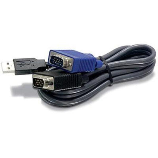 TRENDnet 2-in-1 USB VGA KVM Cable, 1.83m (6 Feet), VGA-SVGA HDB 15-Pin Male to Male, USB 1.1 Type A, Connect Computers with VGA And USB Ports, USB Keyboard-Mouse Cable &amp; Monitor Cable, Black, TK-CU06