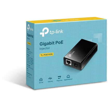 TP-LINK TL-PoE150S - 802.3af Gigabit PoE Injector - Convert Non-PoE to PoE Adapter - Auto Detects the Required Power - up to 15.4W - Plug &amp; Play - Distance Up to 100 meters (328 ft.) - Black