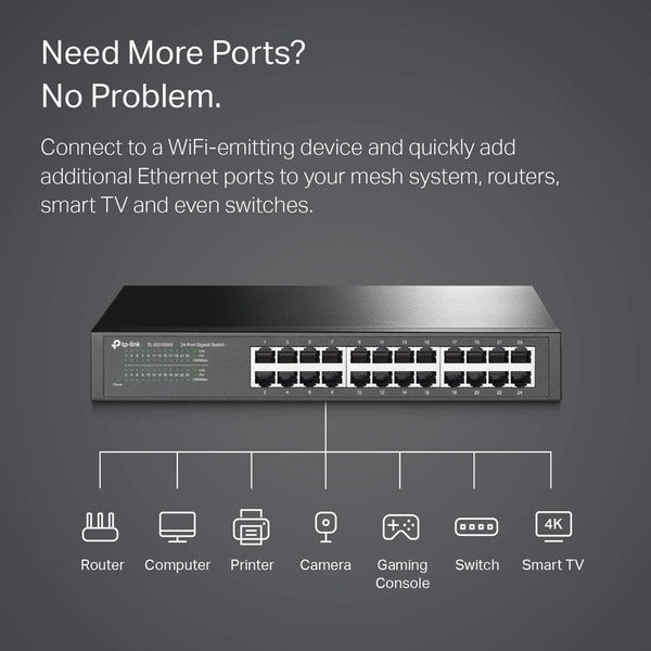 TP-Link TL-SG1024S - 24-Port Gigabit Desktop/Rackmount Ethernet Switch - Limited Lifetime Warranty