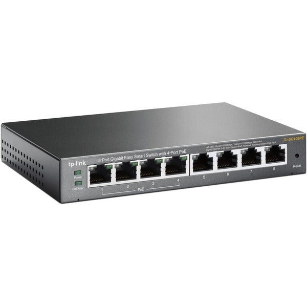 TP-Link TL-SG108PE - 8-Port Gigabit Easy Smart Switch with 4-Port PoE - Limited Lifetime Protection