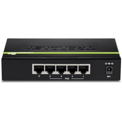 TRENDnet 5-Port Gigabit PoE+ Switch, 31 W PoE Budget, 10 Gbps Switching Capacity, Data &amp; Power Through Ethernet To PoE Access Points And IP Cameras, Full &amp; Half Duplex, Black, TPE-TG50g