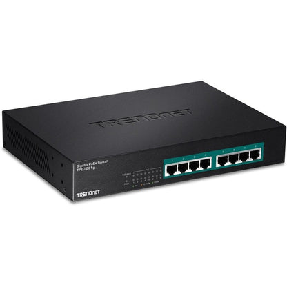 TRENDnet 8-Port Gigabit GREENnet PoE+ Switch; TPE-TG81g; 8 x Gigabit PoE+ Ports; Rack Mountable; Up to 30 W Per Port with 110 W Total Power Budget; Ethernet Network Switch; Metal; Lifetime Protection