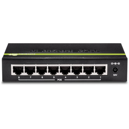 TRENDnet 8-Port GREENnet Gigabit PoE+ Switch, Supports PoE And PoE+ Devices, 61W PoE Budget, 16Gbps Switching Capacity, Data &amp; Power Via Ethernet To PoE Access Points &amp; IP Cameras, Black, TPE-TG82G