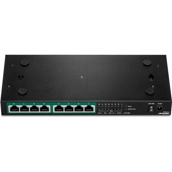 TRENDnet 8-Port Gigabit PoE+ Switch, 120W PoE Power Budget, 16Gbps Switching Capacity, IEEE 802.1p QoS, DSCP Pass-Through Support, Fanless, Wall Mountable, Lifetime Protection, Black, TPE-TG84