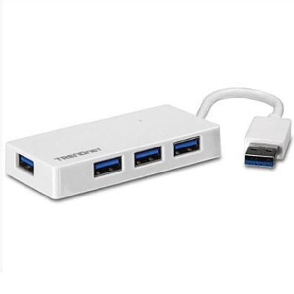 TRENDnet 4-Port USB 3.0 Compact Mini Hub with Built in USB 3.0 Cable, Plug &amp; Play, Compatible with: Linux, Windows, Mac, Nintendo Switch, Backwards Compatible with USB 2.0, TU3-H4E