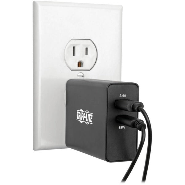 Tripp Lite USB Wall Charger Dual Port USB Type C USB C &amp; USB Type A w PD Charging